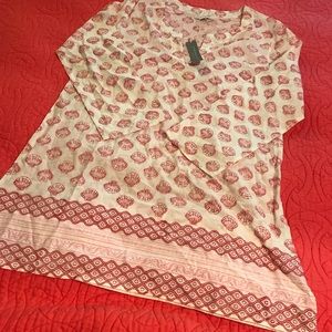 NWT Pomegranate Seashell Linen Tunic. Sz Sm.